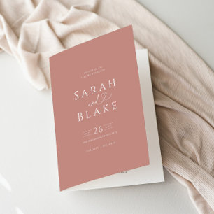 Programme de mariage plié minimaliste pour Rose Du