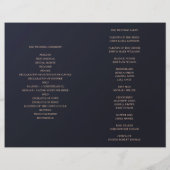 Programme de mariage plié or et bleu marine. Botan (Dos)
