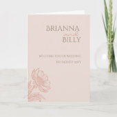 Programme de mariage plié rose minimaliste (Devant)