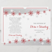 Programme de mariage plié rouge et blanc (Devant / Derrière)