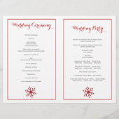 Programme de mariage plié rouge et blanc (Dos)