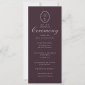 Programme de mariage Plum Noir Monogram (Devant)