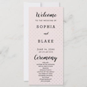 Programme de mariage Pois Champagne et Gold