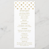 Programme de mariage Pois moderne White & Gold (Dos)