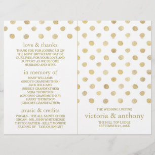 Programme de mariage Pois moderne White & Gold