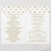 Programme de mariage Pois moderne White & Gold (Dos)