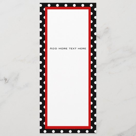 Programme de mariage Pois noirs blancs (Dos)