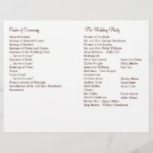 Programme de mariage pour baisers papillons (Dos)