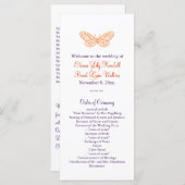 Programme de mariage pour baisers papillons (orang (Devant / Derrière)