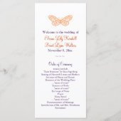 Programme de mariage pour baisers papillons (orang (Devant)