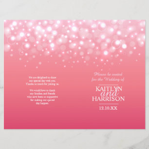 Programme de mariage pour bulle de champagne rose
