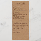 Programme de mariage pour burlap d'hiver (Dos)