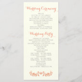 Programme de mariage pour cadre de feuillage orang (Dos)