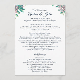 Programme de mariage pour Julia et Andrew