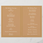 Programme de mariage pour la célébration de l'arbr (Dos)