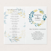 Programme de mariage pour la cérémonie de mariage (Outside Unfolded)