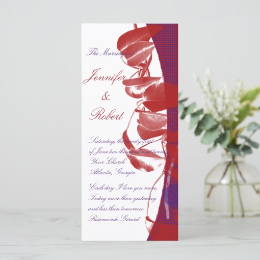 Programme de mariage pour la conception de feuille (Debout devant)