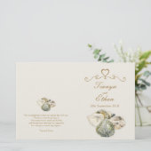 Programme de mariage pour l'aquarelle des coquille (Debout devant)