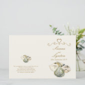 Programme de mariage pour l'aquarelle des coquille (Debout devant)