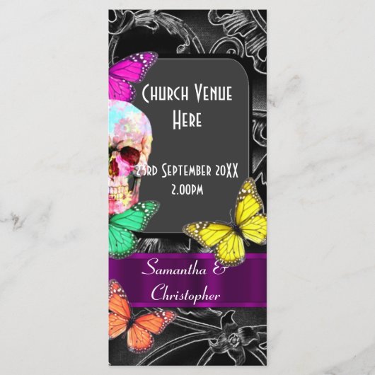 Programme de mariage pour le crâne de sucre gothiq (Devant)