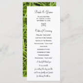 Programme de mariage pour le Jardin de l'herbe ver (Devant / Derrière)