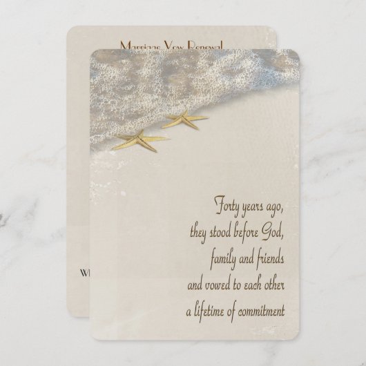 Programme de mariage pour le renouvellement de la  (Devant / Derrière)