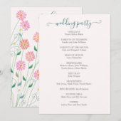 Programme de mariage pour les dîners de pays migno (Devant / Derrière)