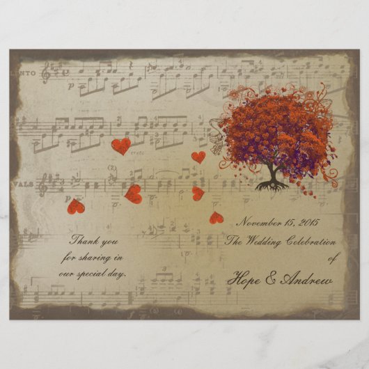 Programme de mariage pour les feuilles de corail f (Devant)