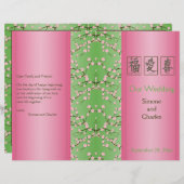 Programme de mariage pour les fleurs de cerises ro (Devant / Derrière)