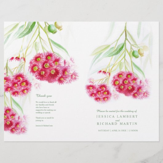 Programme de mariage pour les fleurs d'eucalyptus (Devant)