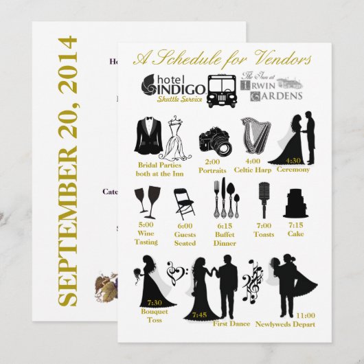 Programme de Mariage pour les Fournisseurs (Devant / Derrière)