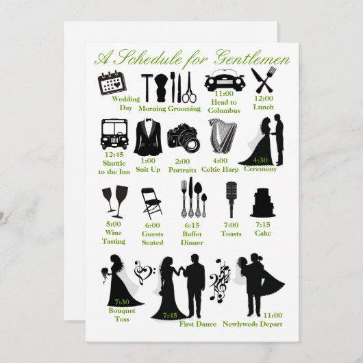 Programme de Mariage pour les Garçons d'Honneur (Devant / Derrière)