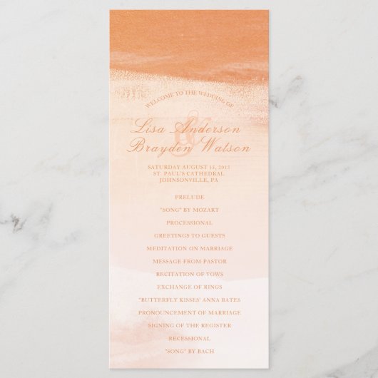 Programme de mariage pour les lessives de corail e (Devant)