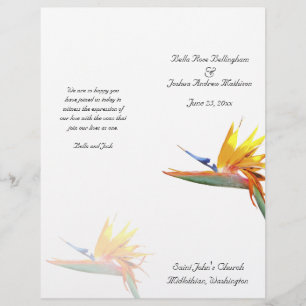 Programme de mariage pour les oiseaux de paradis