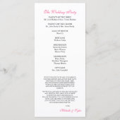 Programme de mariage pour lustre rose et noir (Dos)