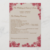 Programme de mariage pour marguerites rouges et be (Devant)