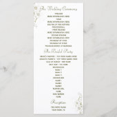 Programme de mariage pour Mariage simple vert et o (Dos)