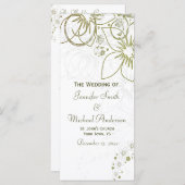 Programme de mariage pour Mariage simple vert et o (Devant / Derrière)