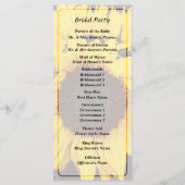 Programme de mariage pour médaillon de tournesol (Dos)