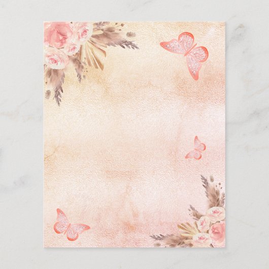 Programme de mariage pour papillon rose de la pamp (Dos)