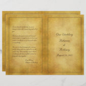 Programme de mariage pour parchemin d'âge vintage (Devant / Derrière)