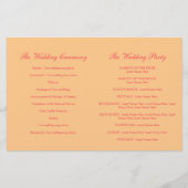 Programme de mariage pour rose de thé jaune orange (Dos)