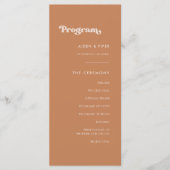 Programme de mariage pour sucre brun rétro élégant (Devant)