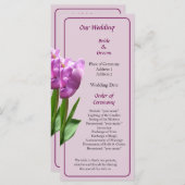 Programme de mariage pour tulipes roses (Devant / Derrière)