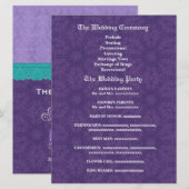 Programme de mariage pourpre et Turquoise V1C (Devant / Derrière)