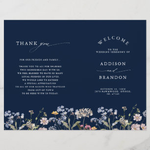 Programme de mariage Prairie fleurie printanière N