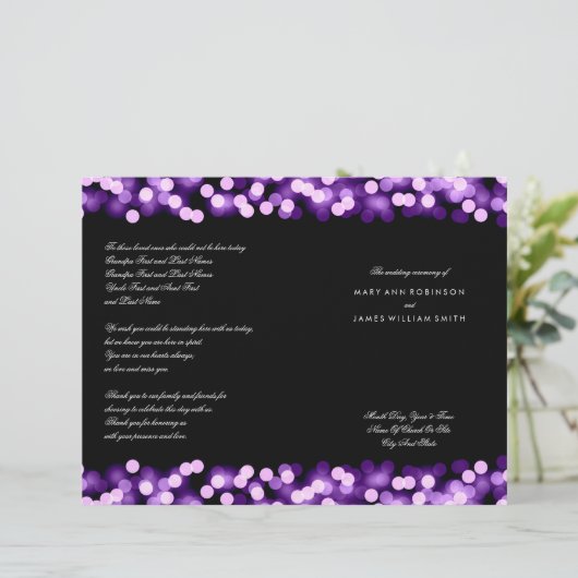 Programme de mariage Purple Hollywood Glam (Debout devant)