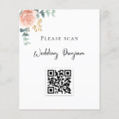 Programme de mariage QR code brouiller eucalyptus  (Devant)