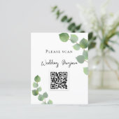 Programme de mariage QR code eucalyptus verdure (Debout devant)