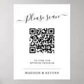 Programme de mariage QR Code Poster (Devant)